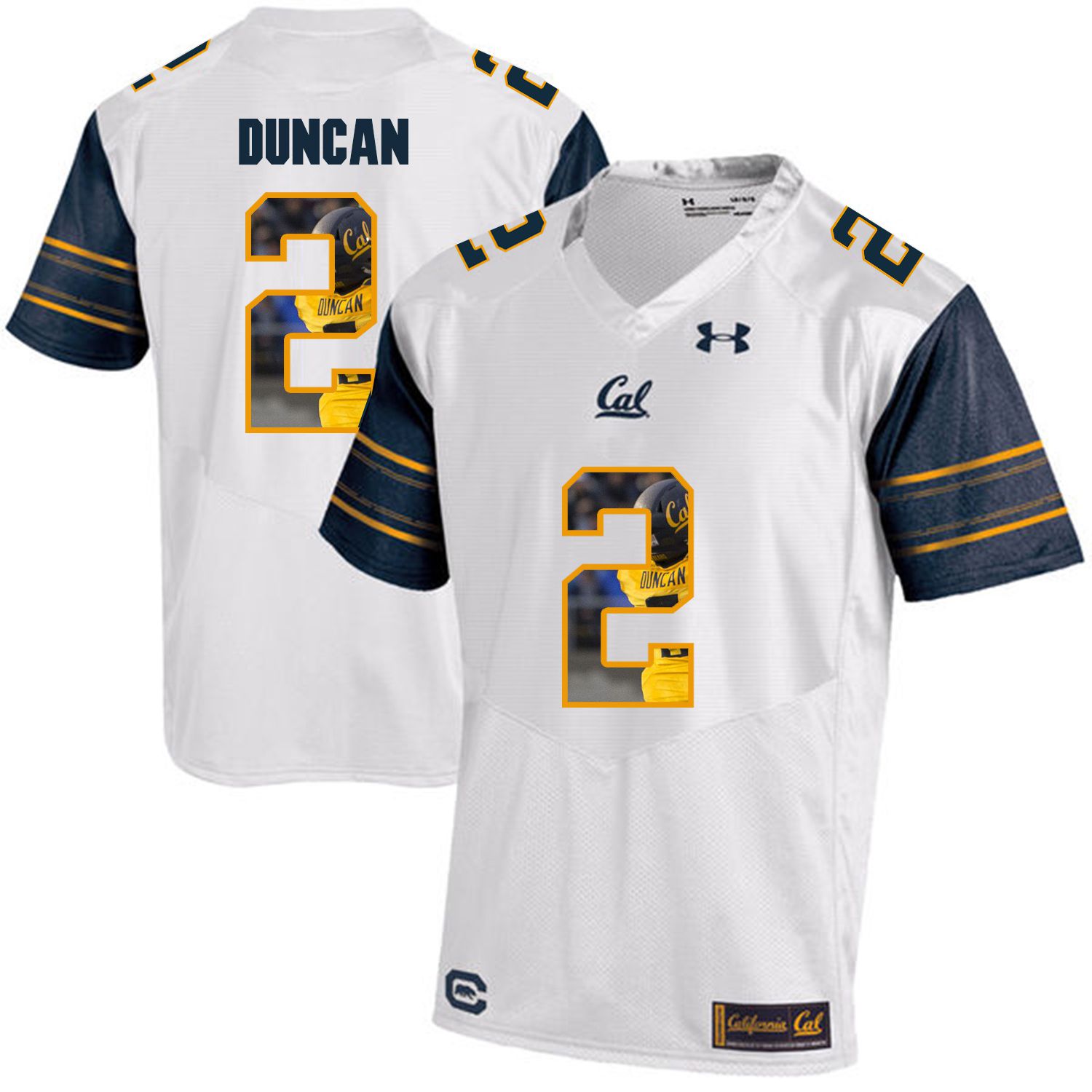 Men California Golden Bears 2 Jordan Duncan White Customized NCAA Jerseys